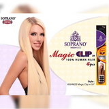 HUMAN HAIR EXTENSIONS 100% REMI SOPRANO HIGHNESS MAGIC CLIP IN   4 pcs/ pack 18"