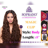 CLIP IN SOPRANO INDIAN 100% REMI HUMAN  HAIR EXTENSIONS BODY WAVE 18"