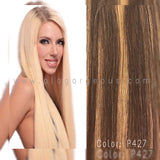 CLIP  IN SOPRANO  INDIAN REMI 100% HUMAN HAIR EXTENSION SILKY STRAIGHT 14" 10 pcs &  16" 9 pcs