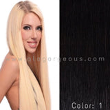 CLIP  IN SOPRANO MAGIC INDIAN 100% REMI HUMAN HAIR EXTENSION SILKY STRAIGHT  18" &  22" ( 9 PCS/PACK)