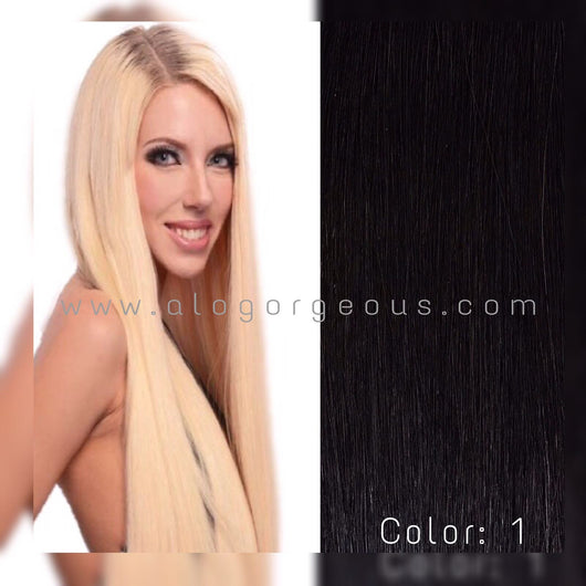 CLIP  IN SOPRANO MAGIC INDIAN 100% REMI HUMAN HAIR EXTENSION SILKY STRAIGHT 12