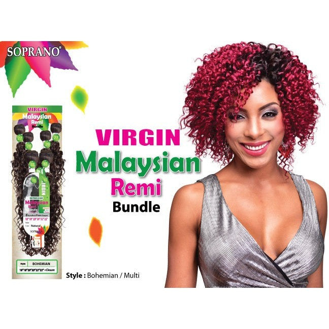 SOPRANO MALAYSIAN REMI VIRGIN BUNDLE 100% HUMAN HAIR BOHEMIAN WAVE