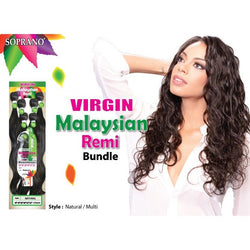 SOPRANO MALAYSIAN VIRGIN REMI  BUNDLE 100% HUMAN HAIR  NATURAL WAVE (Multy pack)