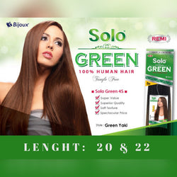SOLO GREEN REMI 100% HUMAN HAIR YAKI STRAIGHT  20