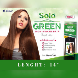 SOLO GREEN REMI 100% HUMAN HAIR YAKI STRAIGHT  14