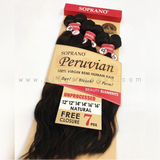 SOPRANO PERUVIAN REMI VIRGIN BUNDLE 100% HUMAN HAIR NATURAL STYLE (Multy pack)
