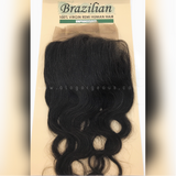 VIRGIN BRAZILIAN 100% HUMAN HAIR REMI EAR TO EAR FRONTAL SWISS LACE CLOSURE